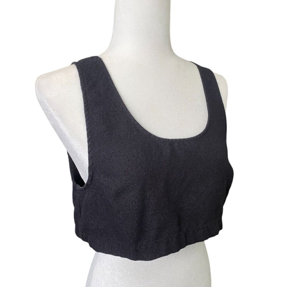 Free People Black Oversized Crop Tank- XS